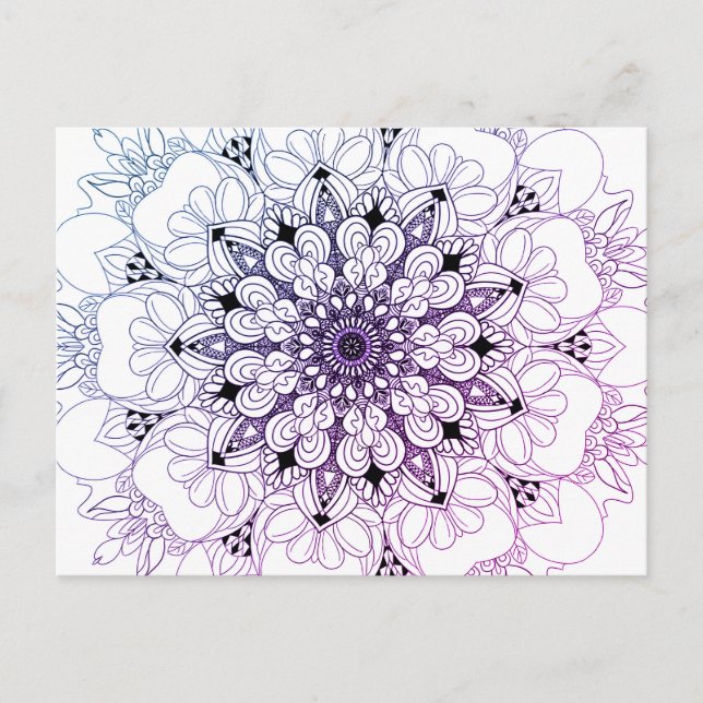 Hand-Designed Colourful Mandala Art Cards (Front)