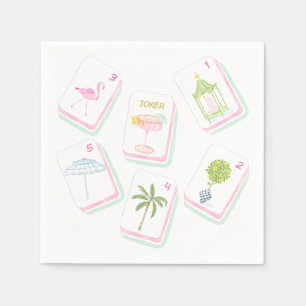 Hand-Designed Palm Beach Mahjong Party Napkin