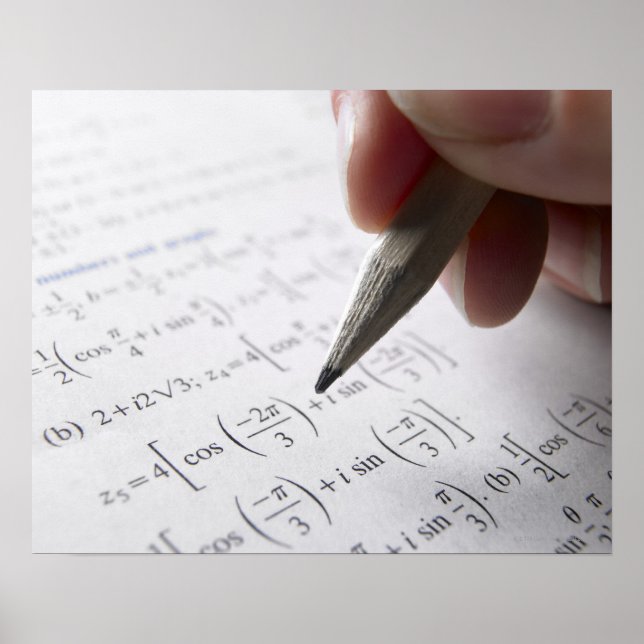 Hand doing math homework poster (Front)