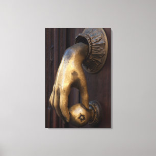 Hand door knocker close-up, Mexico Canvas Print
