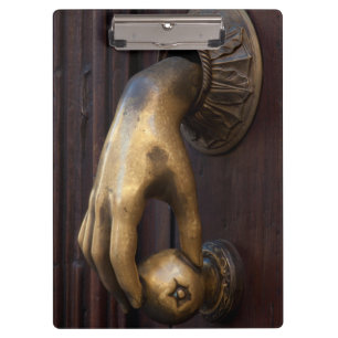 Hand door knocker close-up, Mexico Clipboard