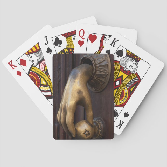Hand door knocker close-up, Mexico Playing Cards (Back)