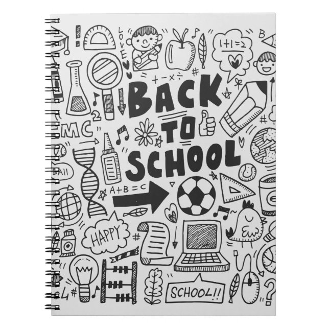 hand draw doodle school element notebook (Front)