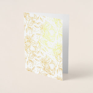 Hand Draw Floral   Valentine's Day   Real  Foil Card