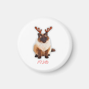 Hand Draw Funny Balinese Cat Japan Gift Dad Mum Magnet