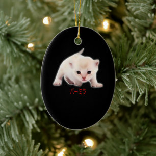Hand Draw Funny Burmilla Cat Japan Dad Mum Bro Ceramic Tree Decoration