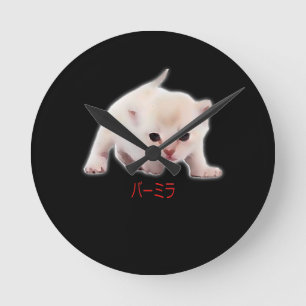 Hand Draw Funny Burmilla Cat Japan Dad Mum Bro Round Clock