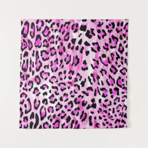 hand draw pink colour seamless leopard pattern / i tapestry