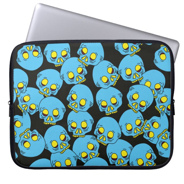 Hand draw skull pattern. Seamless skull pattern re Laptop Sleeve (Front)