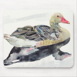 Hand Draw Watercolor Bird, Duck Mouse Mat