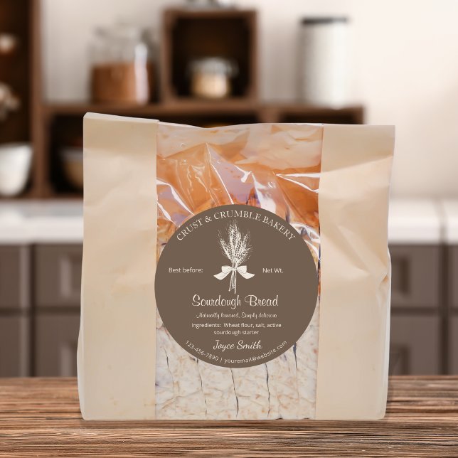 Hand Draw Wheat Sourdough Bread baking ingredients Classic Round Sticker (Creator Uploaded)