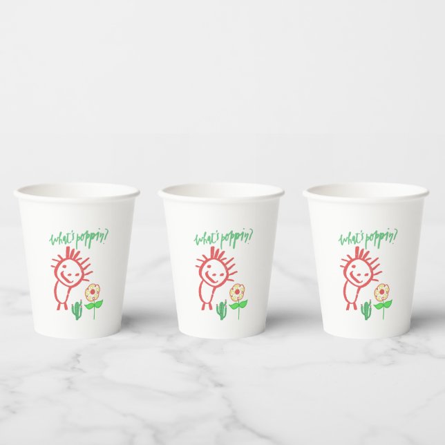 hand drawing baby  paper cups (Multi)