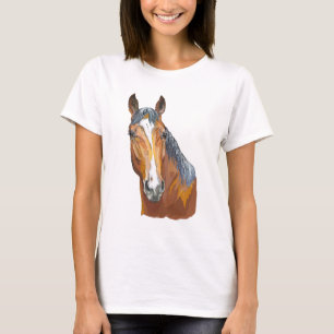 Hand drawing bay horse T-Shirt