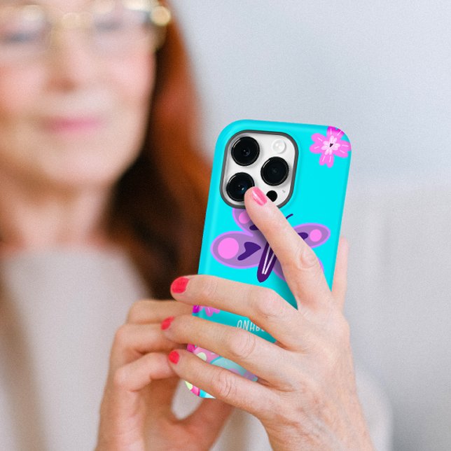 Hand Drawing Colourful Cartoon Flowers & Butterfly Case-Mate iPhone Case (Creator Uploaded)