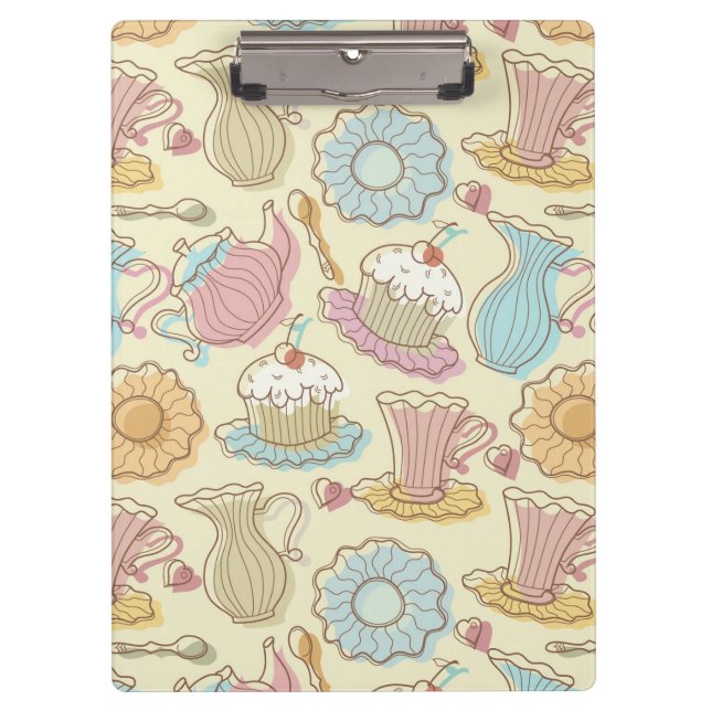 Hand Drawing Dishes Silhouettes Clipboard (Front)