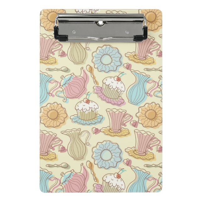 Hand Drawing Dishes Silhouettes Mini Clipboard (Front)