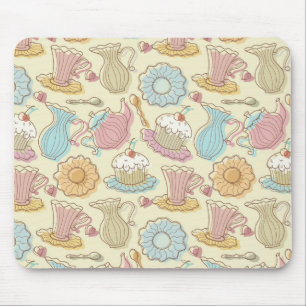 Hand Drawing Dishes Silhouettes Mouse Mat