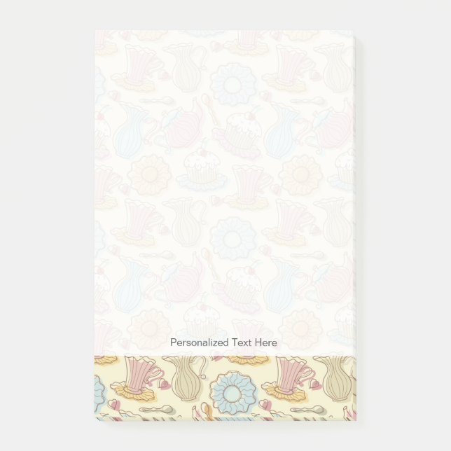 Hand Drawing Dishes Silhouettes Post-it Notes (Front)