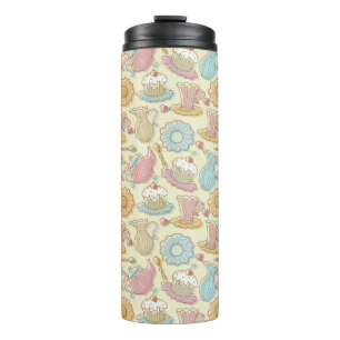 Hand Drawing Dishes Silhouettes Thermal Tumbler