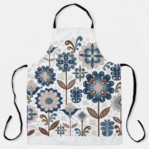 Hand drawing, flowers, bouquets, card, multicolor apron