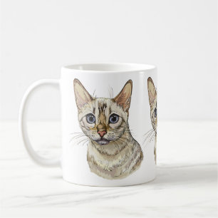 Hand drawing funny Snow bengal cat Coffee Mug