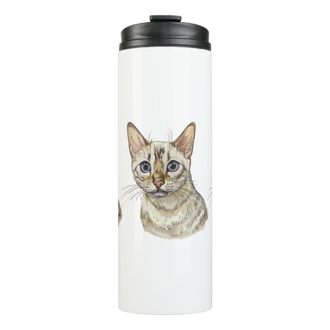 Hand drawing funny Snow bengal cat Coffee Mug (Front)