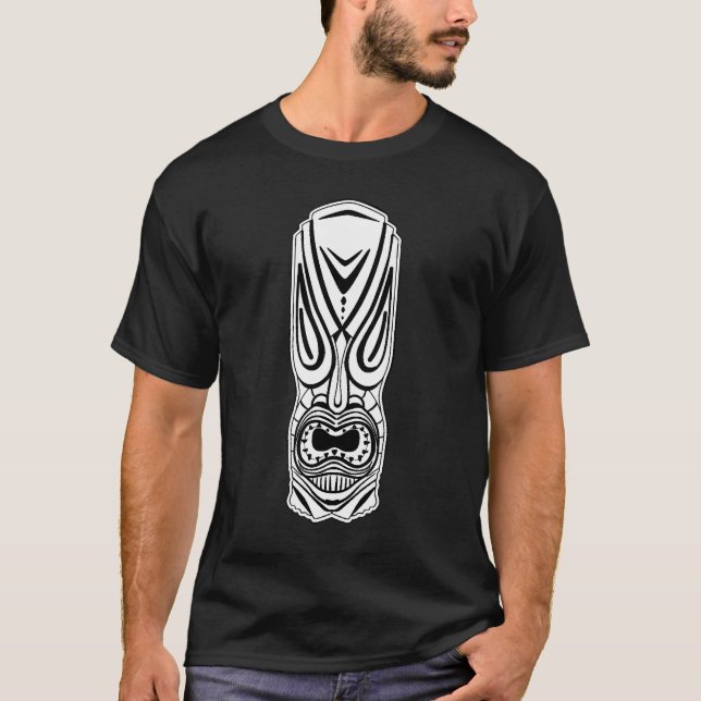 hand drawing Great African Mask Black & White T-Shirt (Front)