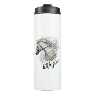 Hand drawing horse with plants coffee mug