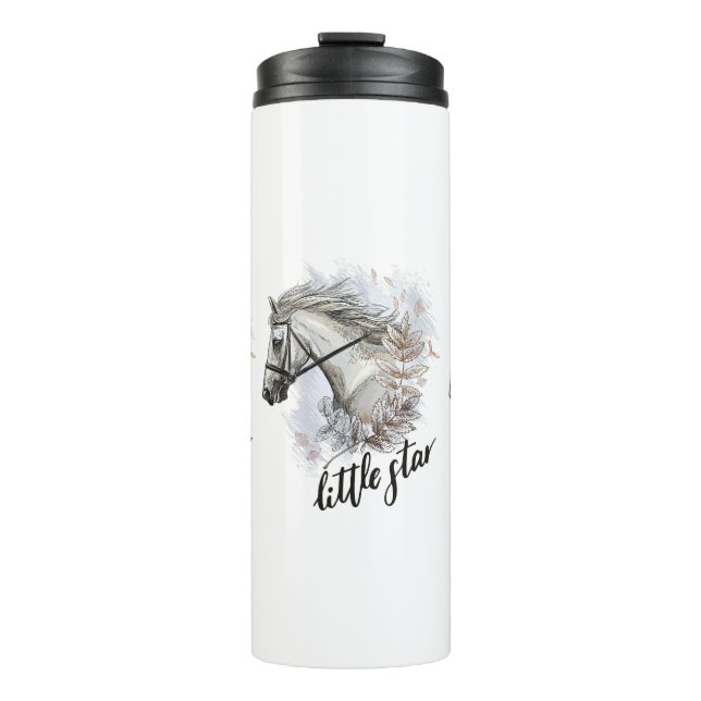 Hand drawing horse with plants coffee mug (Front)