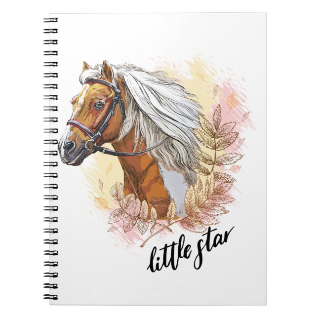 Hand drawing horse with plants notebook (Front)