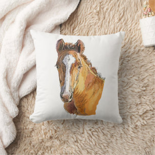Hand drawing little cute foal cushion