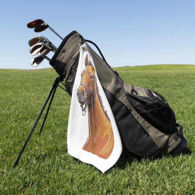 Hand drawing little cute foal hand towel  (Green)