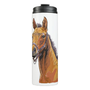 Hand drawing little cute foal thermal tumbler
