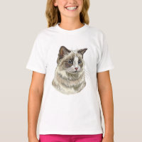 Hand drawing luffy Ragdoll cat
