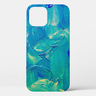 Hand drawing oil painting, spots of paint and brus iPhone 12 case