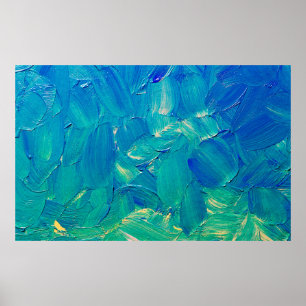 Hand drawing oil painting, spots of paint and brus poster