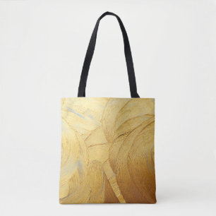 Hand drawing paint gold brush stroke tote bag