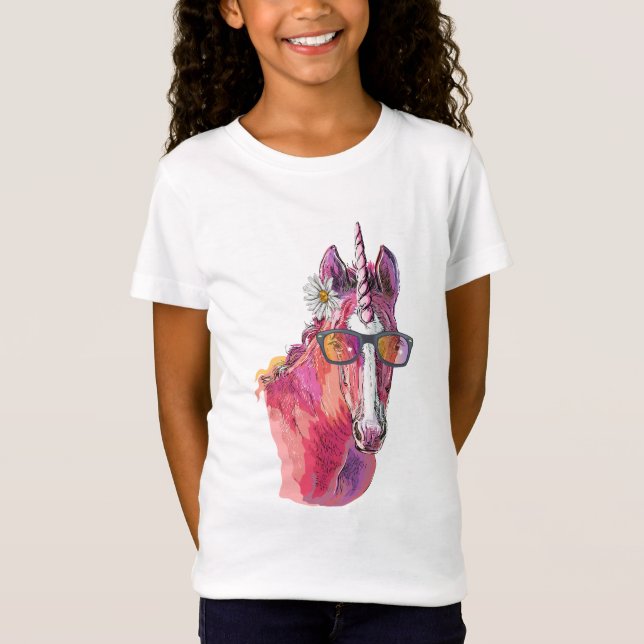 Hand drawing pink Unicorn T-Shirt (Front)