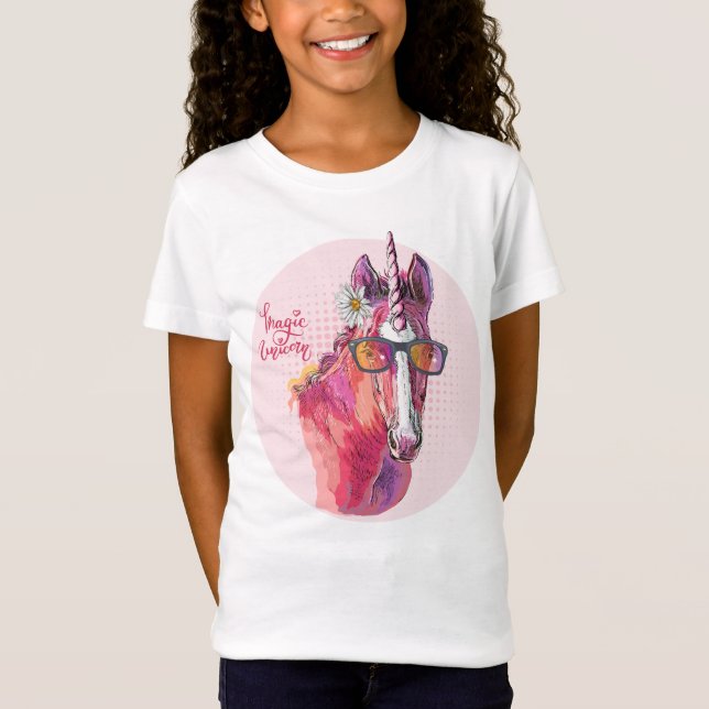 Hand drawing pink Unicorn T-Shirt (Front)