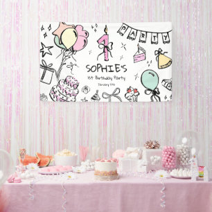 Hand Drawn 1st Birthday Banner