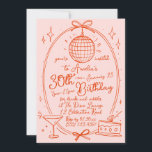 Hand Drawn 30th Birthday Invite Disco<br><div class="desc">Celebrate your milestone 30th birthday in style with this chic Pink Disco Ball Invitation. Featuring a playful disco ball design, martini glass, and cake illustrations on a vibrant pink background, this customisable invitation is perfect for a fun and festive celebration. Easily personalise the text to include your party details and...</div>