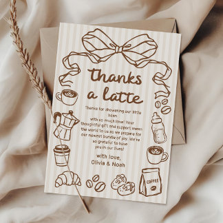 Hand Drawn A Baby is Brewing Baby Shower Thank You Card