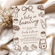Hand Drawn A Baby is Brewing Coffee Baby Shower