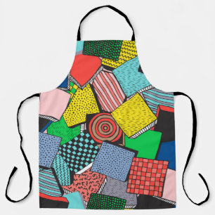 Hand Drawn Abstract Blocks Texture Apron