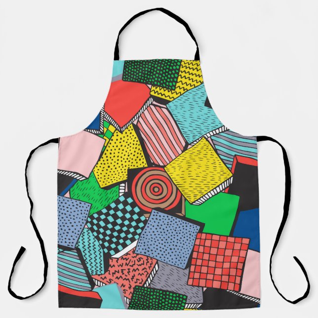 Hand Drawn Abstract Blocks Texture Apron (Front)