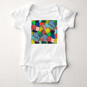 Hand Drawn Abstract Blocks Texture Baby Bodysuit