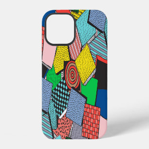 Hand Drawn Abstract Blocks Texture iPhone 12 Case