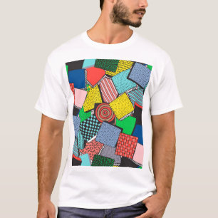 Hand Drawn Abstract Blocks Texture T-Shirt