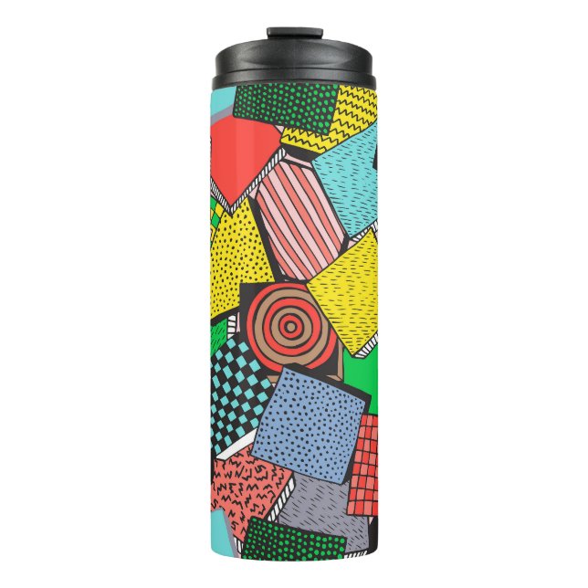 Hand Drawn Abstract Blocks Texture Thermal Tumbler (Front)