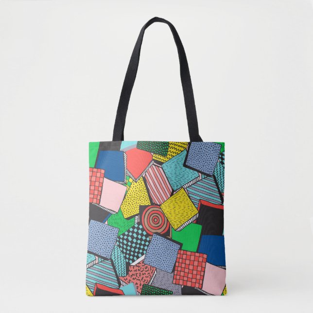 Hand Drawn Abstract Blocks Texture Tote Bag (Front)